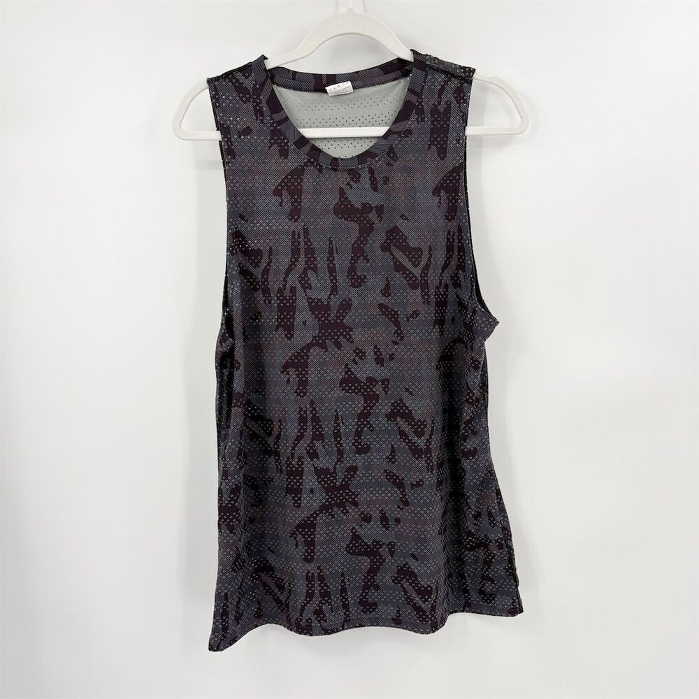 ZYIA Active Camo‎ Chill Tank Top Size XL Black Mesh Sleeveless Casual Gym Layer